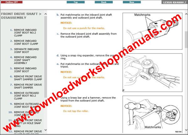 Lexus RX 400 repair manual